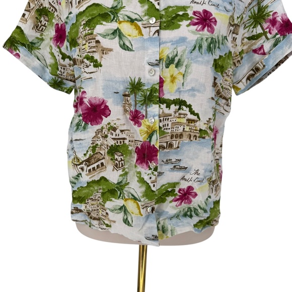 Cynthia Rowley Linen Amalfi Coast Button Down Camp Shirt Sz S EUC Vacation Soft - Picture 4 of 12